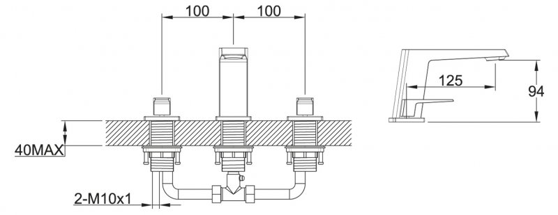 ARLIE Смеситель для раковины на три отверстия, без донного клапана ARL-LTF-CRM ARLIE Смеситель для раковины на три отверстия, без донного клапана ARL-LTF-CRM