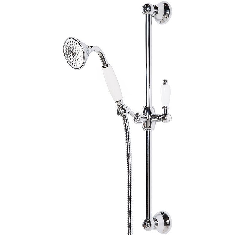 CZR-U-S-01-Bi Душевая штанга для ручного душа, ручка белая, исполнение хром CZR-U-S-01-Bi Душевая штанга для ручного душа, ручка белая, исполнение хром