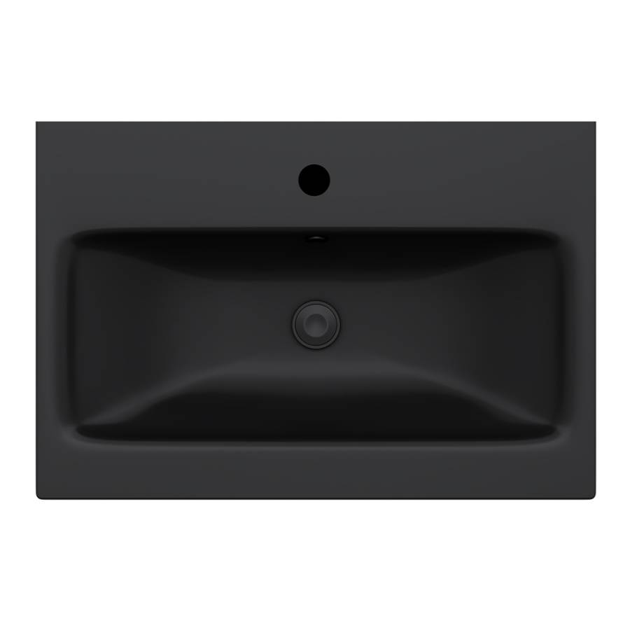 M90WCC0602BM GEM, Раковина мебельная, керамическая, 60 см, встроенная, цвет: Черный матовый M90WCC0602BM GEM, Раковина мебельная, керамическая, 60 см, встроенная, цвет: Черный матовый