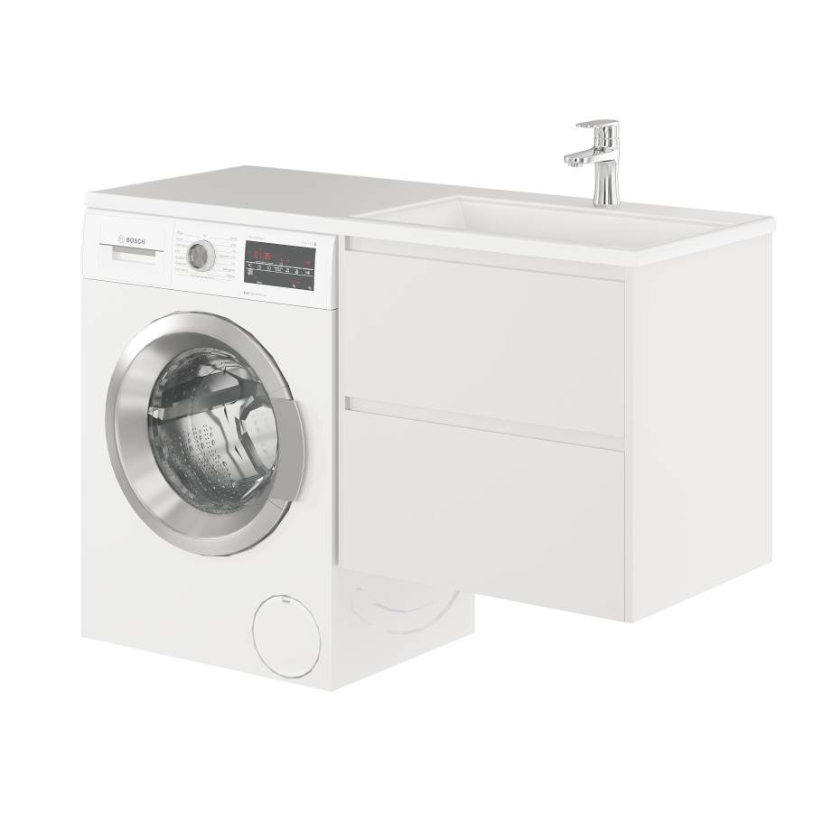 Тумба с раковиной подвесная  Creto Cafor White 130 правосторонняя Тумба с раковиной подвесная  Creto Cafor White 130 правосторонняя