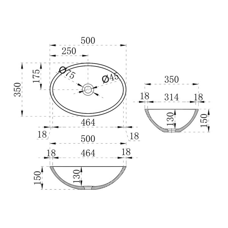 Раковина прозрачная Vincea VBS-6T11B, 500*350*150, накладная, цвет черный Раковина прозрачная Vincea VBS-6T11B, 500*350*150, накладная, цвет черный