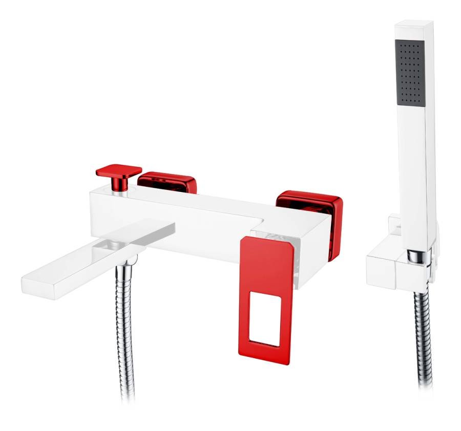 Смеситель для ванны QChromeRed_Комплект Смеситель для ванны QChromeRed_Комплект