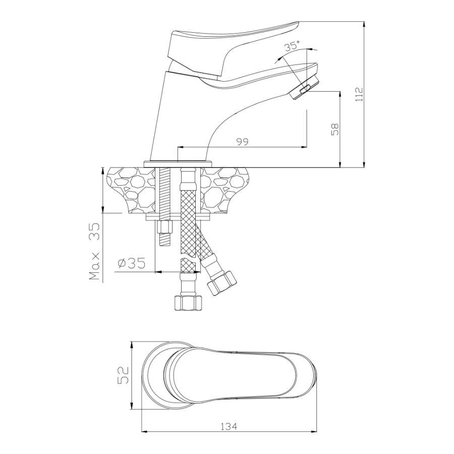 Смеситель д/раковины ARRIBA, арт.09100AR Смеситель д/раковины ARRIBA, арт.09100AR