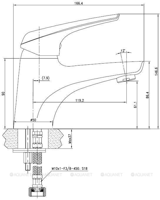 Смеситель для раковины Aquanet Conte SD91383 Смеситель для раковины Aquanet Conte SD91383