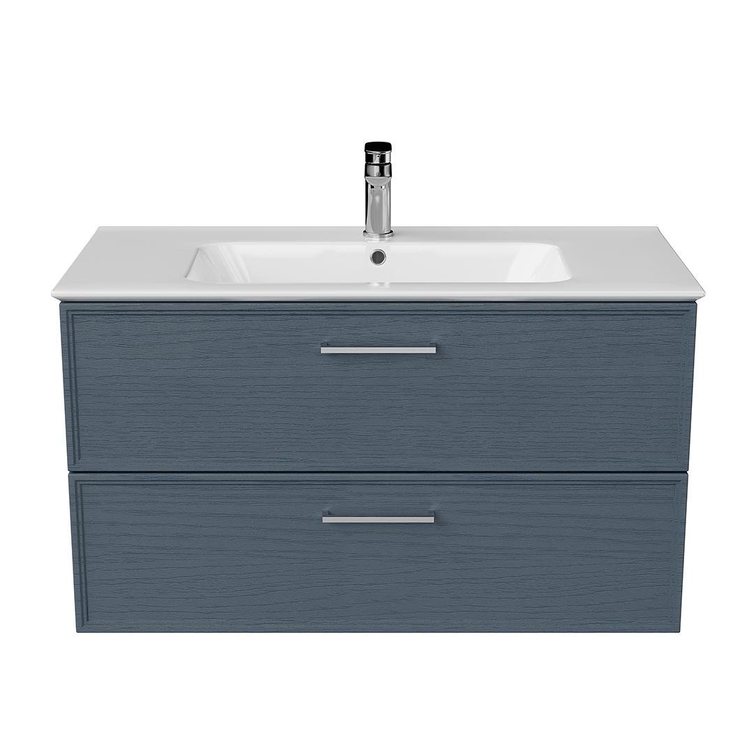 Тумба PIANO Classic подвесная 95 см, 2 ящика, ясень синий матовый PIA.CL.95\BLU.M Тумба PIANO Classic подвесная 95 см, 2 ящика, ясень синий матовый PIA.CL.95\BLU.M