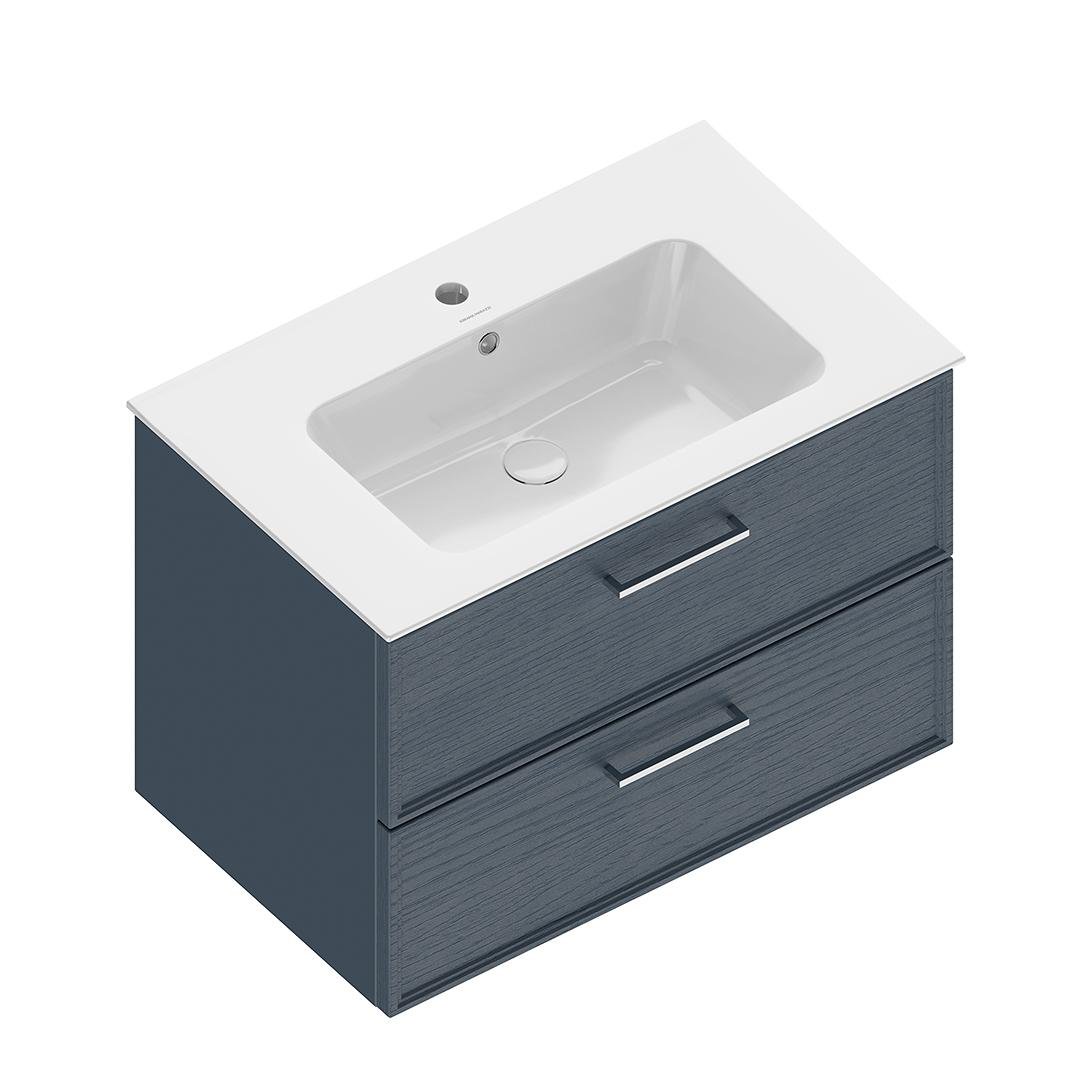 Тумба PIANO Classic подвесная 75 см, 2 ящика, ясень синий матовый PIA.CL.75\BLU.M Тумба PIANO Classic подвесная 75 см, 2 ящика, ясень синий матовый PIA.CL.75\BLU.M