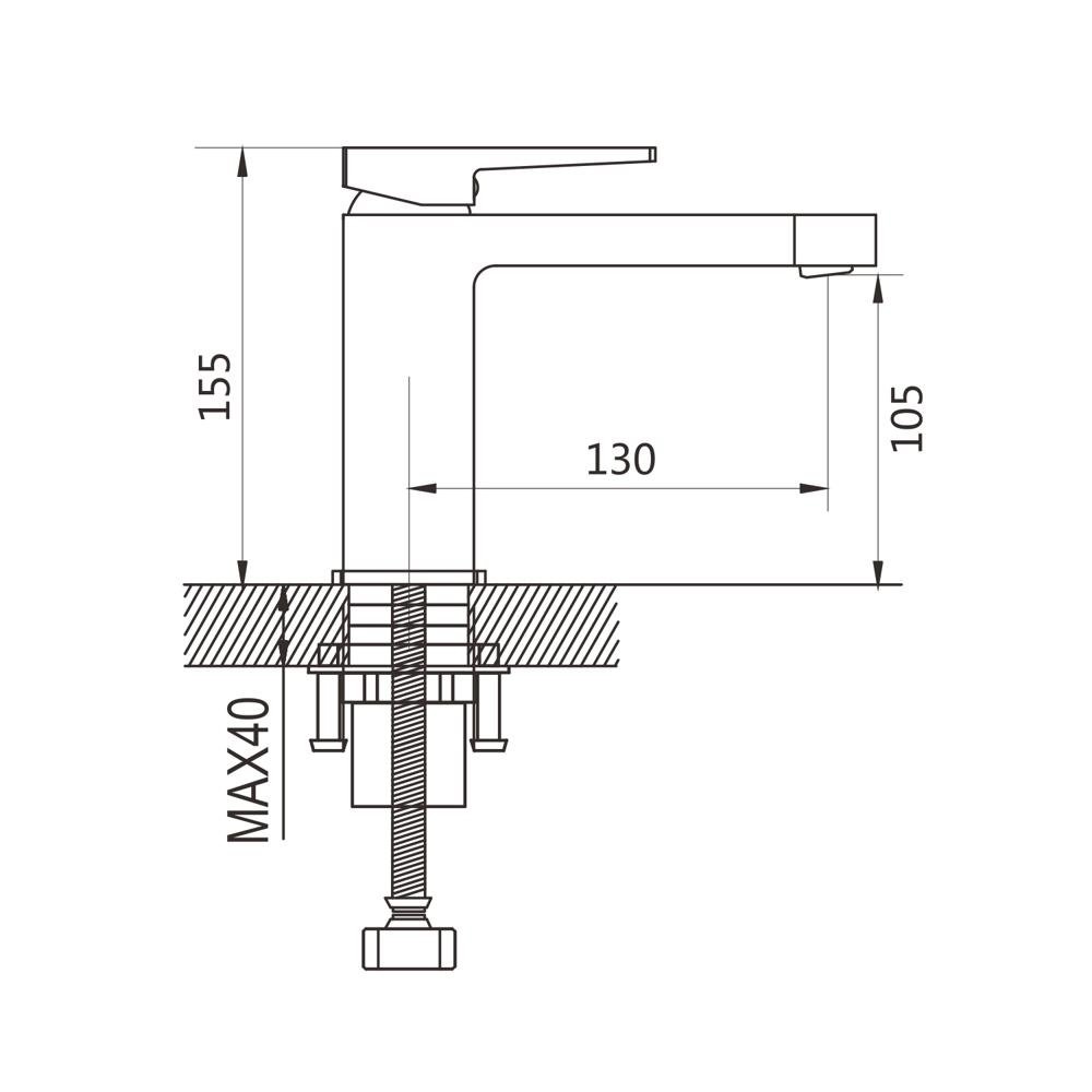 Смеситель для раковины латунь, белый S6801С Смеситель для раковины латунь, белый S6801С