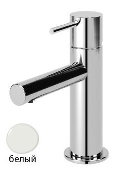 LEAF-LSM1-L-BIO Смеситель для раковины однорычажный, с донным клапаном, исполнение Белый матовый
