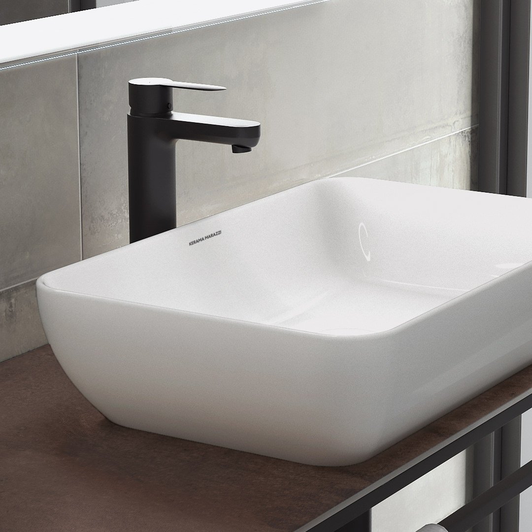 Смеситель для раковины OLE однорычажный высокий без донного клапана, матовый черный Смеситель для раковины OLE однорычажный высокий без донного клапана, матовый черный