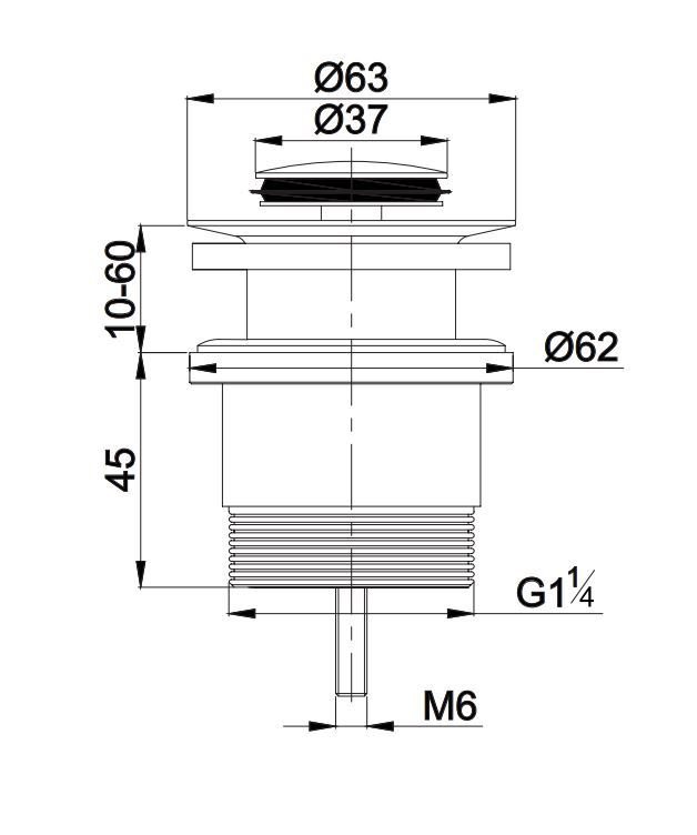 Пробка "click-clack" к сифону для умывальника A47CR (хром) Пробка "click-clack" к сифону для умывальника A47CR (хром)