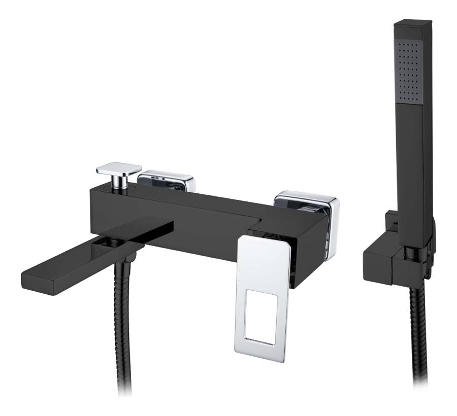 Смеситель для ванны Q BlackChrome_Комплект Смеситель для ванны Q BlackChrome_Комплект