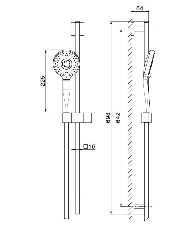 Душевая стойка PIANO без выхода для подачи воды, хром глянец Душевая стойка PIANO без выхода для подачи воды, хром глянец