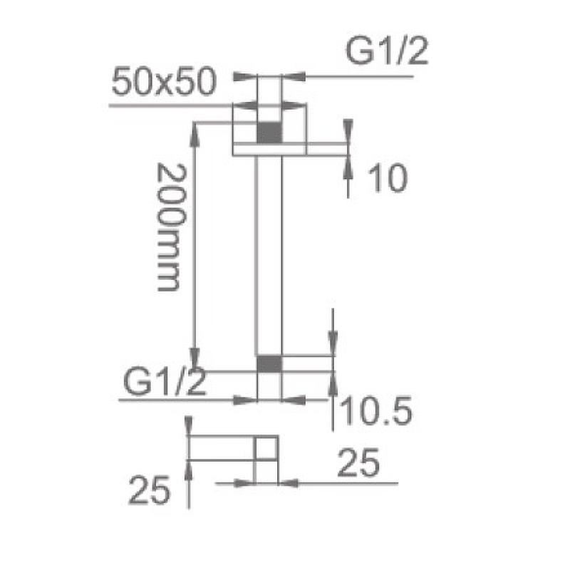 Держатель верхнего душа потолочный Gllon ST005 Держатель верхнего душа потолочный Gllon ST005
