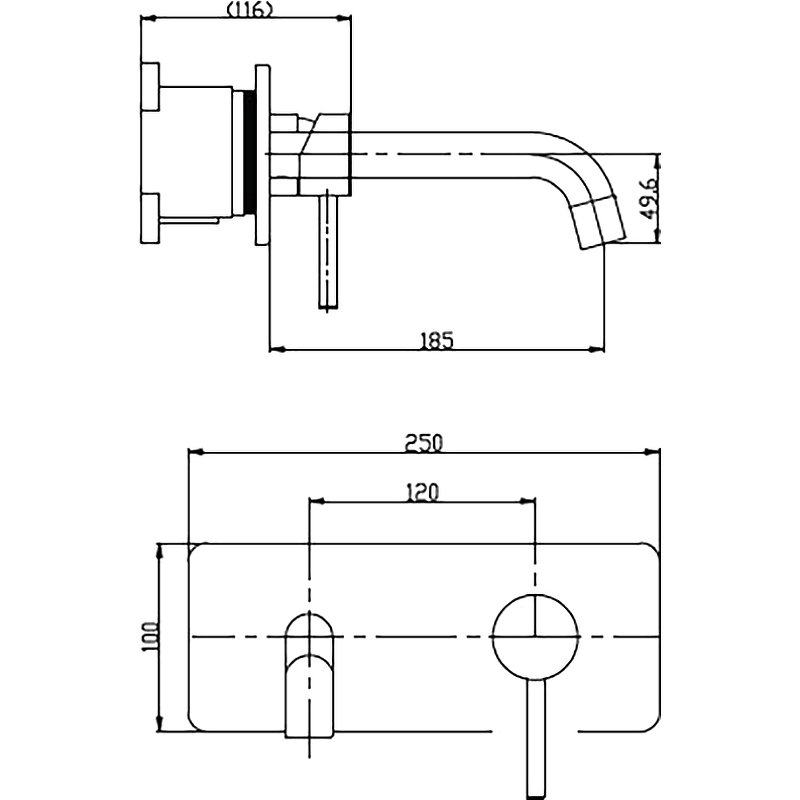 ETNA Смеситель для раковины без донного клапана встраиваемый, нержавеющая сталь, исполнение сатин, ETN-BLVM-IN ETNA Смеситель для раковины без донного клапана встраиваемый, нержавеющая сталь, исполнение сатин, ETN-BLVM-IN