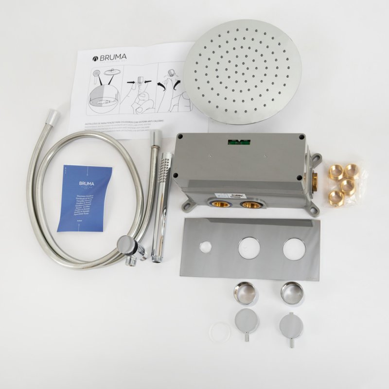 CZR-B-VDIM-30-T-BIO Душевая система встраиваемого монтажа с термостатическим смесителем с верхним и ручным душем, верхний душ из ABS диаметр 300 мм Исполнение: Белый матовый  CZR-B-VDIM-30-T-BIO Душевая система встраиваемого монтажа с термостатическим смесителем с верхним и ручным душем, верхний душ из ABS диаметр 300 мм Исполнение: Белый матовый