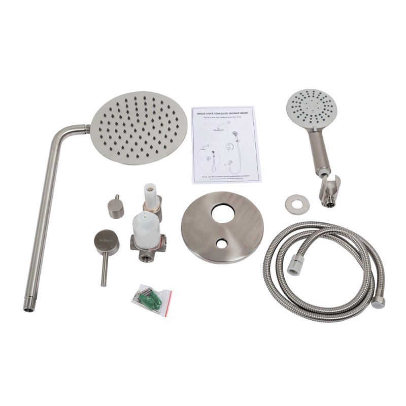 ETNA-SET-DDS-IN Душевой комплект со встраиваемым смесителем с переключателем, верхним душем 250 мм, ручным душем, исполнение сатин ETNA-SET-DDS-IN Душевой комплект со встраиваемым смесителем с переключателем, верхним душем 250 мм, ручным душем, исполнение сатин