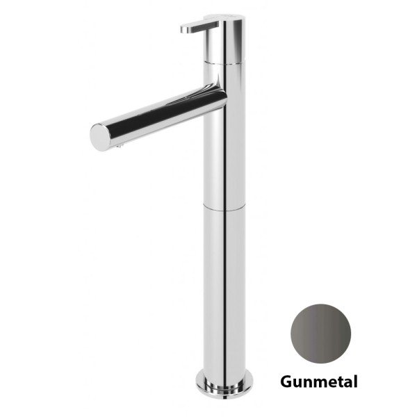 LEAF-LC1-L-GM Смеситель для накладной раковины однорычажный, с донным клапаном, исполнение Gunmetal PVD LEAF-LC1-L-GM Смеситель для накладной раковины однорычажный, с донным клапаном, исполнение Gunmetal PVD