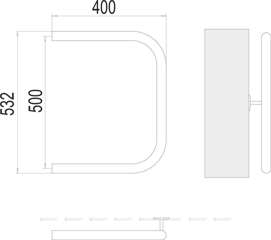 Полотенцесушитель Terminus П-образный 1"  500х400 Полотенцесушитель Terminus П-образный 1"  500х400