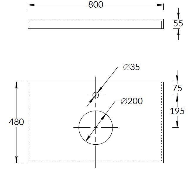 Столешница из керамогранита Про Чементо 80x48, синяя тёмная матовая, CN80.DD507320R Столешница из керамогранита Про Чементо 80x48, синяя тёмная матовая, CN80.DD507320R