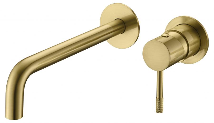 Смеситель для умывальника мз стены, Uno. Matt Gold Смеситель для умывальника мз стены, Uno. Matt Gold