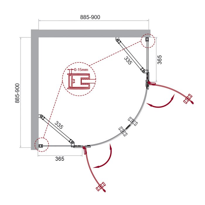 Душевой уголок BelBagno KRAFT-R-2-90-C-Cr Душевой уголок BelBagno KRAFT-R-2-90-C-Cr