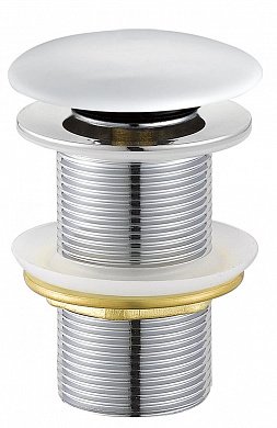 CZR-SC-Bi Донный клапан с системой "Клик-клак" без перелива,  белая керамическая крышка