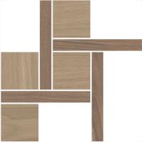 Декор Альберони 3 мозаичный коричневый матовый обрезной 27,5x27,5x0,9