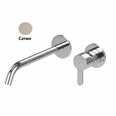 LEAF-BLI2-L-ST Смеситель для раковины встраиваемый однорычажный, на два отверстия, длина излива 23 см, исполнение Satinox LEAF-BLI2-L-ST Смеситель для раковины встраиваемый однорычажный, на два отверстия, длина излива 23 см, исполнение Satinox