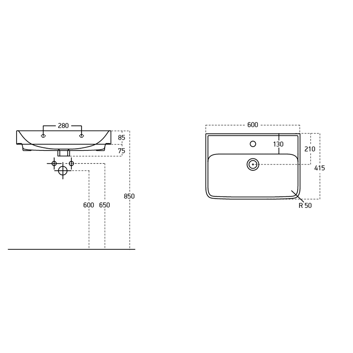 Раковина керамическая "NEON 60" Раковина керамическая "NEON 60"