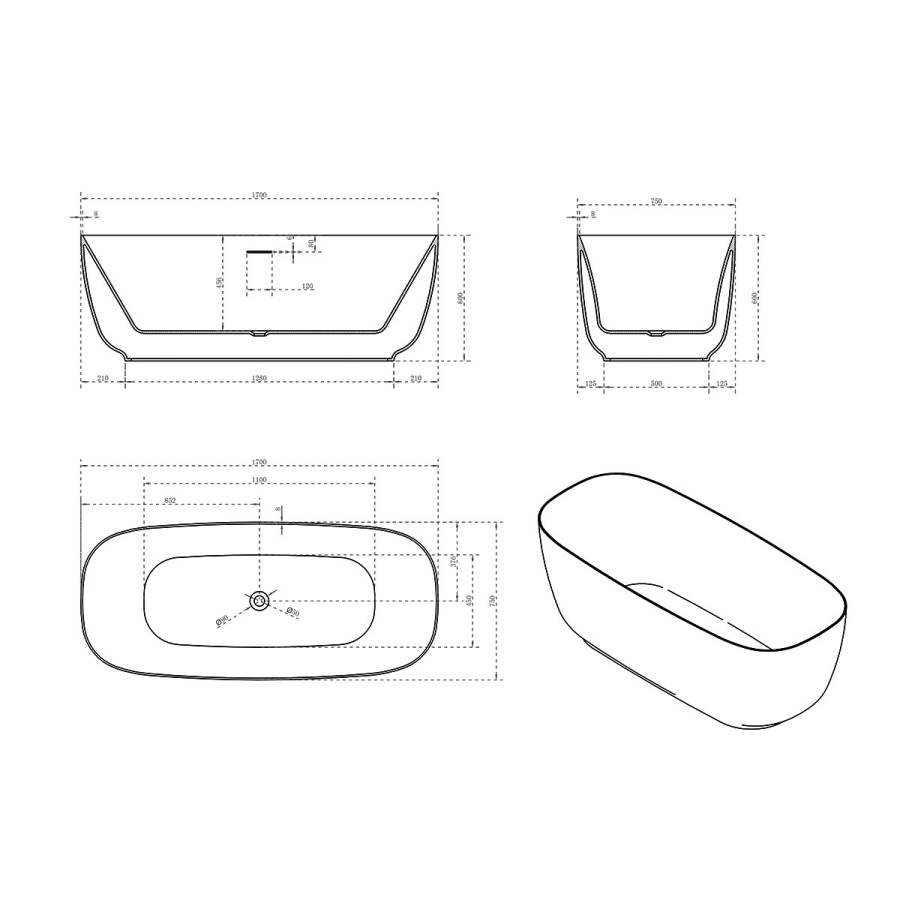 Ванна акриловая Vincea VBT-631, 1700*750*600, цвет белый, слив-перелив в комплекте, белый Ванна акриловая Vincea VBT-631, 1700*750*600, цвет белый, слив-перелив в комплекте, белый