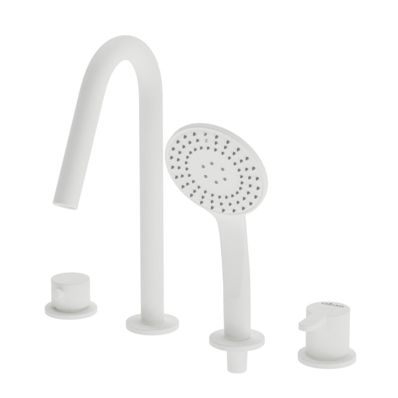 LEAF-BVDM4-PO Смеситель на борт ванны с выдвижным душем и переключателем Исполнение: GoldPVD  LEAF-BVDM4-PO Смеситель на борт ванны с выдвижным душем и переключателем Исполнение: GoldPVD