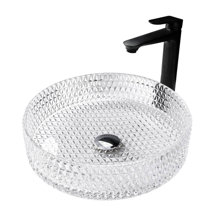 Раковина накладная стеклянная ABBER Glas AK2301 прозрачная Раковина накладная стеклянная ABBER Glas AK2301 прозрачная