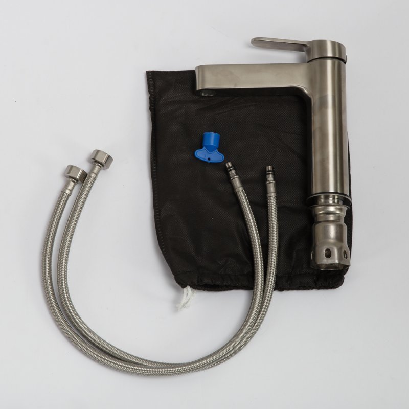 DELTA Смеситель для раковины без донного клапана, чёрный матовый, DEL-LVM-NERO DELTA Смеситель для раковины без донного клапана, чёрный матовый, DEL-LVM-NERO