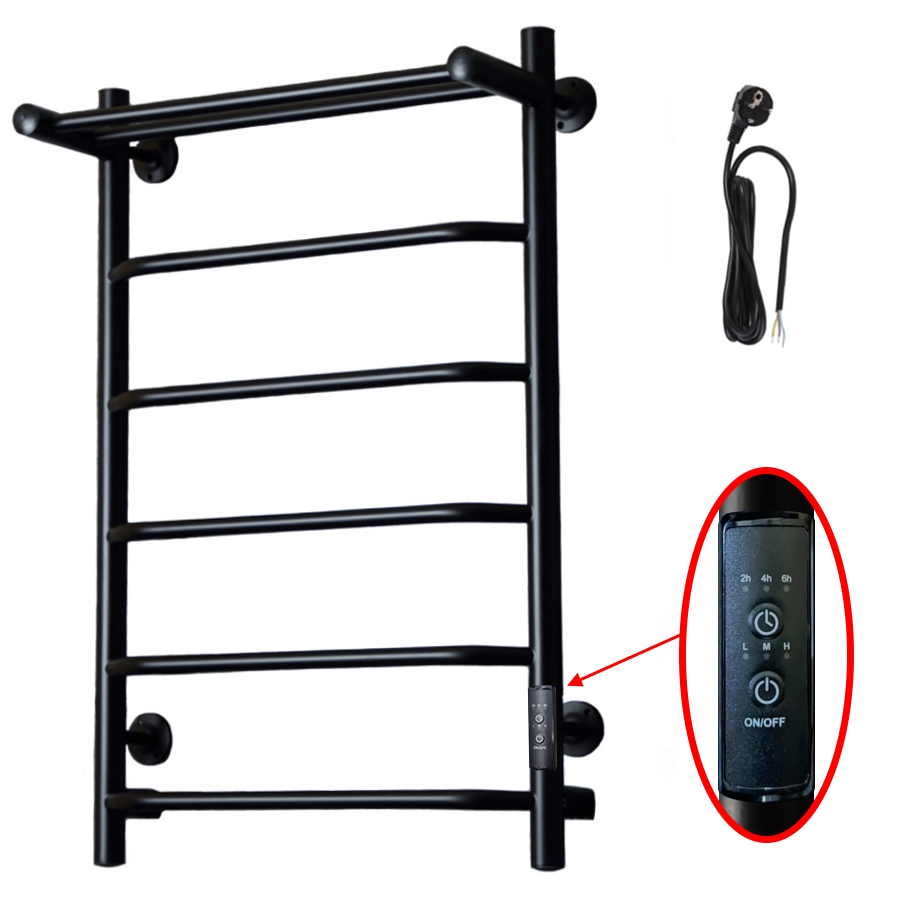 Полотенцесушитель Пэк сп 6 П 80х50 черный ВГП Полотенцесушитель Пэк сп 6 П 80х50 черный ВГП