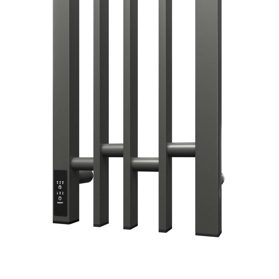 Полотенцесушитель электрический Point Фрея PN20738GB П2 180x800 диммер слева, графит блеск Полотенцесушитель электрический Point Фрея PN20738GB П2 180x800 диммер слева, графит блеск