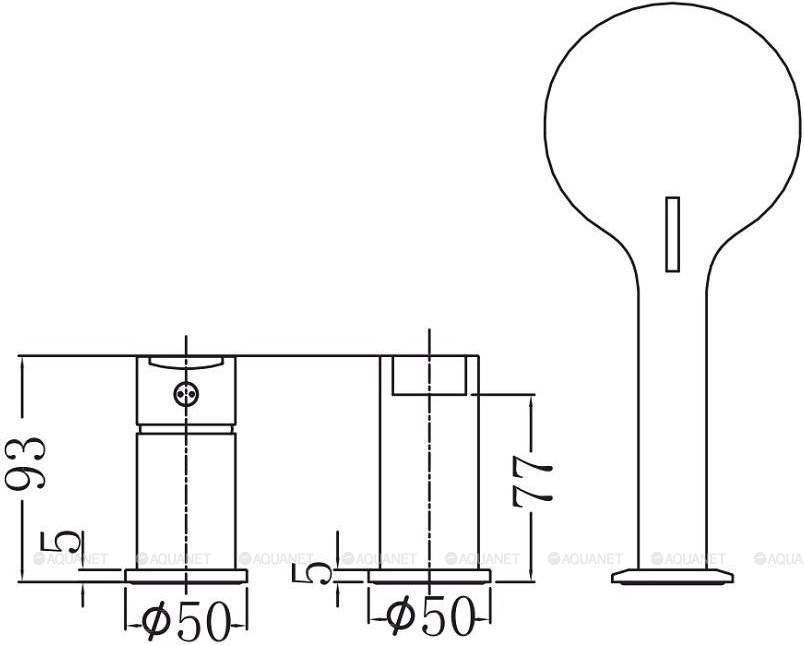 Смеситель на борт ванны Aquanet Passion AF300-63С Смеситель на борт ванны Aquanet Passion AF300-63С