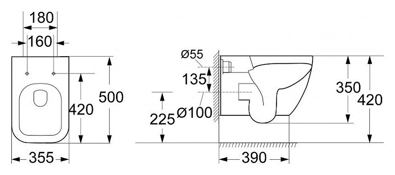 Чаша подвесного унитаза BelBagno ALPINA BB10100CHR Чаша подвесного унитаза BelBagno ALPINA BB10100CHR