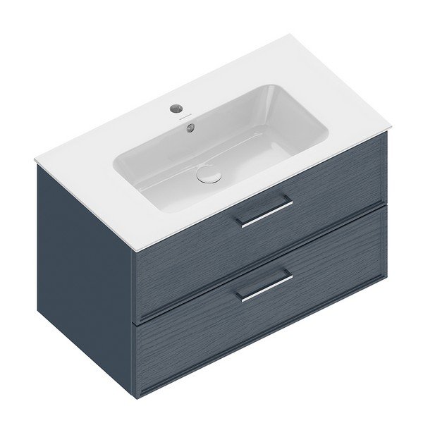 Тумба PIANO Classic подвесная 85 см, 2 ящика, ясень синий матовый PIA.CL.85\BLU.M Тумба PIANO Classic подвесная 85 см, 2 ящика, ясень синий матовый PIA.CL.85\BLU.M