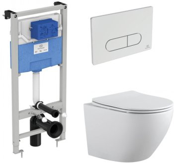 Комплект унитаза с инсталляцией Aquanet Rimless Cetus 2.0 W LX-1901 хром Комплект унитаза с инсталляцией Aquanet Rimless Cetus 2.0 W LX-1901 хром