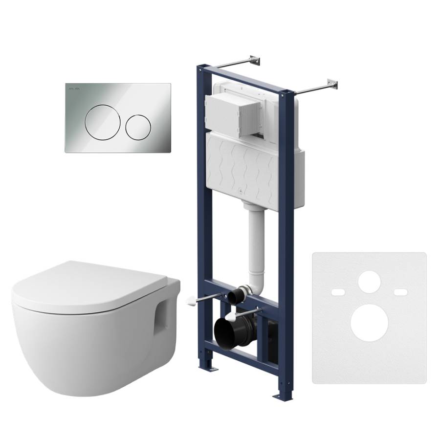 IS49051.801701 Комплект Инсталляция с клавишей Pro L глянец. Хром с подвесным унитазом Like FlashClean с с IS49051.801701 Комплект Инсталляция с клавишей Pro L глянец. Хром с подвесным унитазом Like FlashClean с с