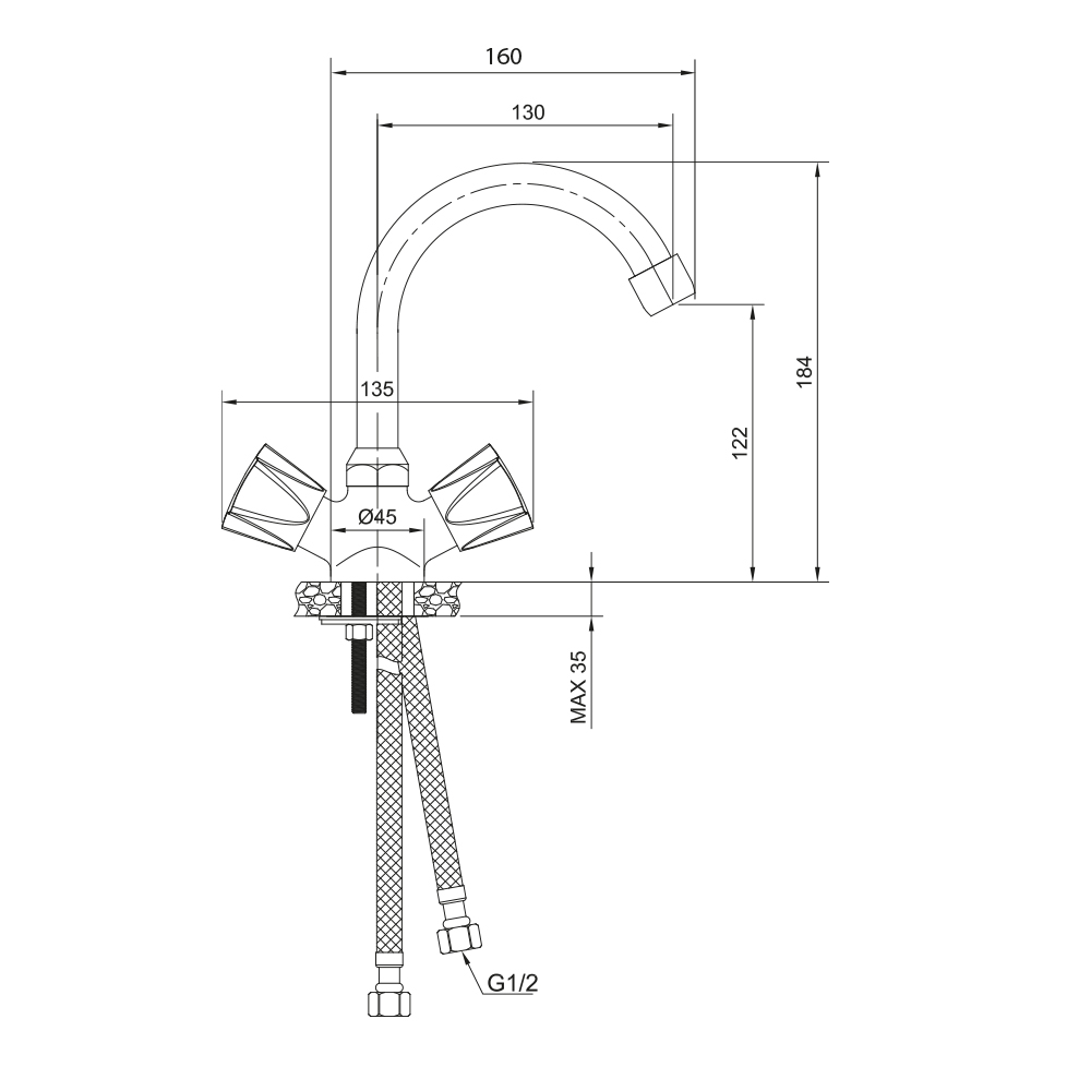 Смеситель для раковины
с поворотным изливом 23110CT Catalona OLIVE'S Смеситель для раковины
с поворотным изливом 23110CT Catalona OLIVE'S