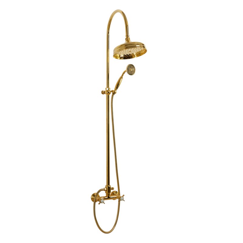 LORD-CD-30-03/24-M Душевая колонна со смесителем, верхним и ручным душем, цвет золото LORD-CD-30-03/24-M Душевая колонна со смесителем, верхним и ручным душем, цвет золото