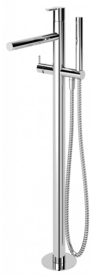 LEAF-VDP-ST Напольный смеситель для ванны и душа, однорычажный с ручным душем Исполнение: Satinox  LEAF-VDP-ST Напольный смеситель для ванны и душа, однорычажный с ручным душем Исполнение: Satinox