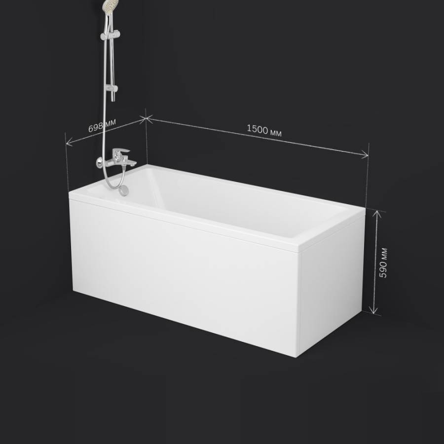 W93A-150-070W-A Gem ванна акриловая 150x70 см W93A-150-070W-A Gem ванна акриловая 150x70 см
