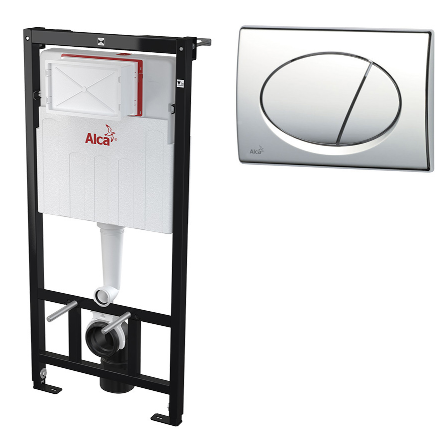 Инсталляция Alcaplast Sadromodul AM101/1120-3:1 RU M71-0001 для унитаза с клавишей смыва Хром глянец Инсталляция Alcaplast Sadromodul AM101/1120-3:1 RU M71-0001 для унитаза с клавишей смыва Хром глянец