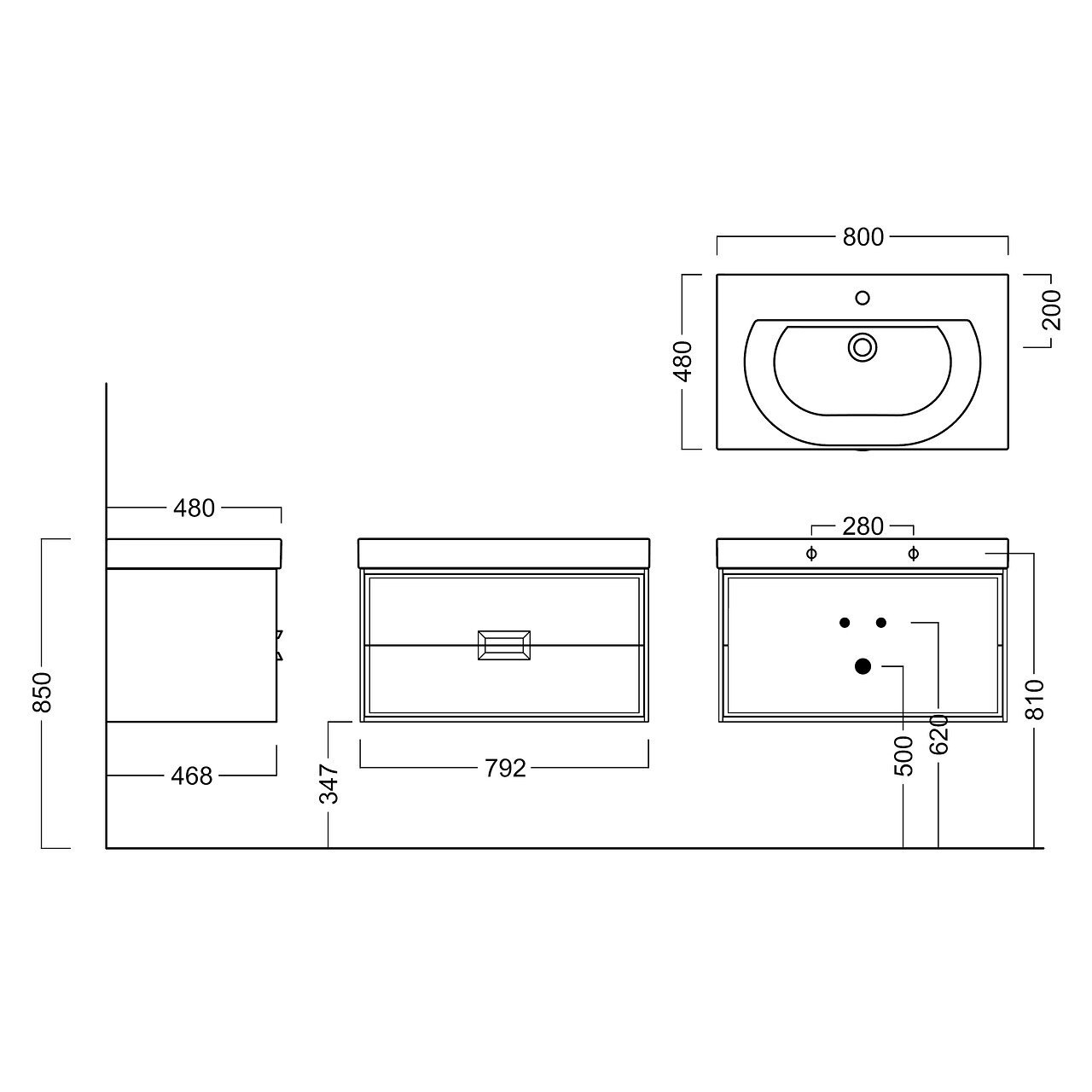 Тумба CANALETTO подвесная с ящиками 80, белая матовая CN.80\M Тумба CANALETTO подвесная с ящиками 80, белая матовая CN.80\M
