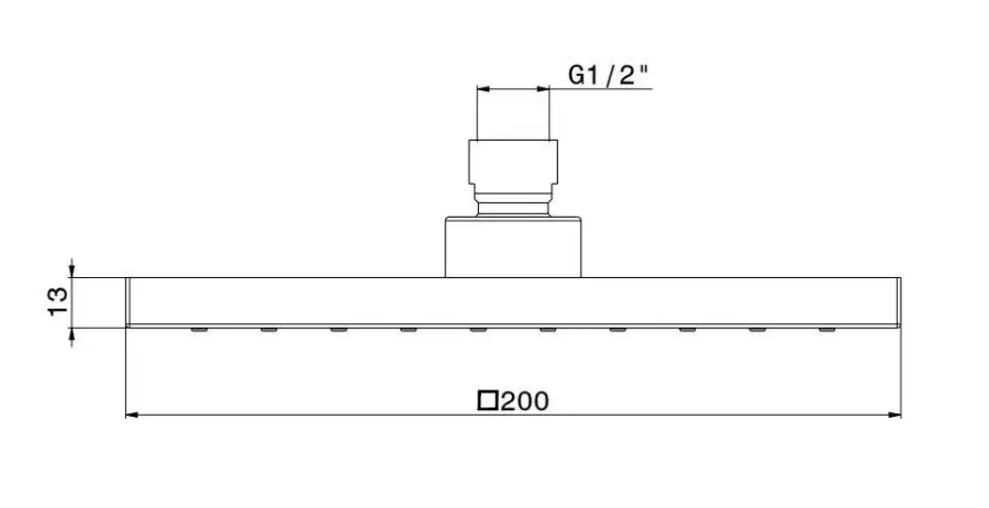 Латунная верхняя квадратная душевая лейка FUTURA «тропический дождь, без кронштейна, матовый черный Латунная верхняя квадратная душевая лейка FUTURA «тропический дождь, без кронштейна, матовый черный