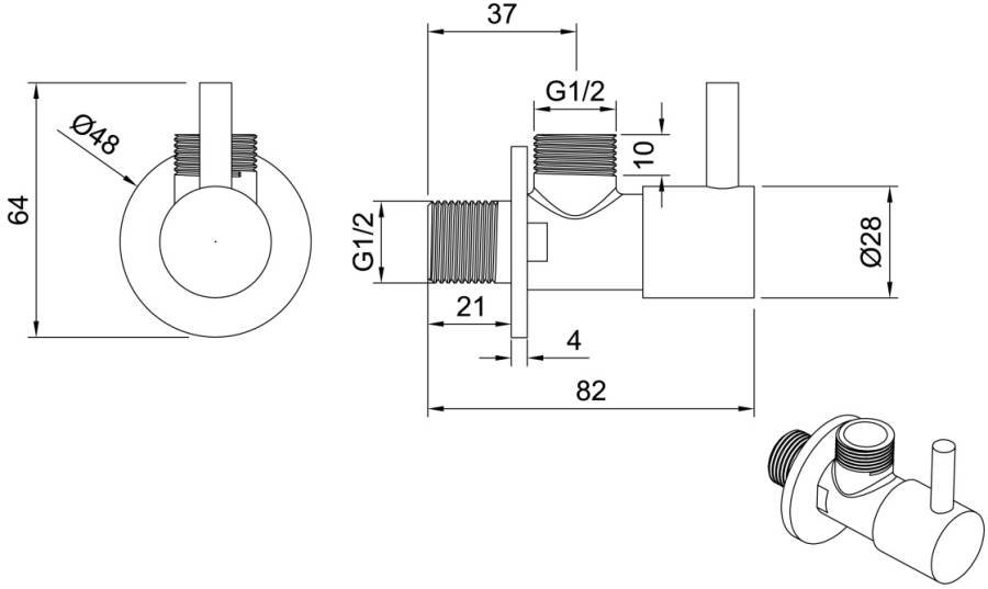 Запорный вентиль Allen Brau Priority 5.31026-00 хром Запорный вентиль Allen Brau Priority 5.31026-00 хром