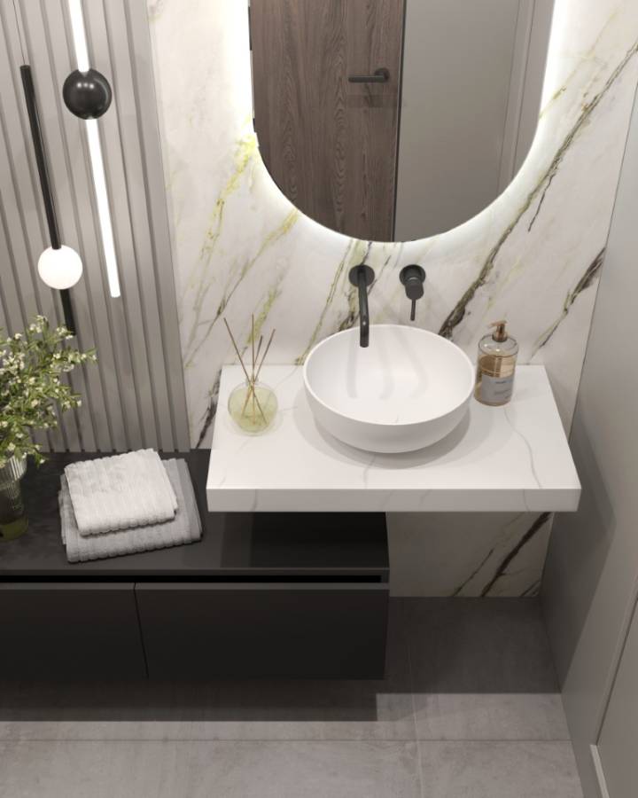 Столешница прямая FLAT CALACATTA 810*460*70 Столешница прямая FLAT CALACATTA 810*460*70