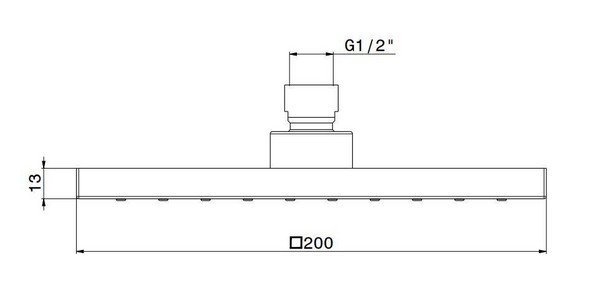 Латунная верхняя квадратная душевая лейка FUTURA «тропический дождь, без кронштейна, хром Латунная верхняя квадратная душевая лейка FUTURA «тропический дождь, без кронштейна, хром